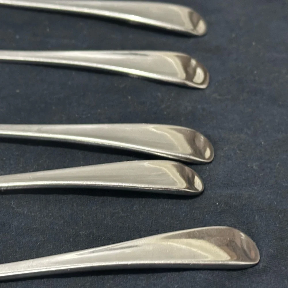 Dansk Escapade Stainless Flatware 5 Oval Soup Spoons Glossy 7 1/4”